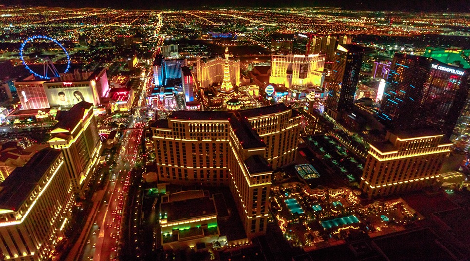 Las Vegas vista de um helicóptero