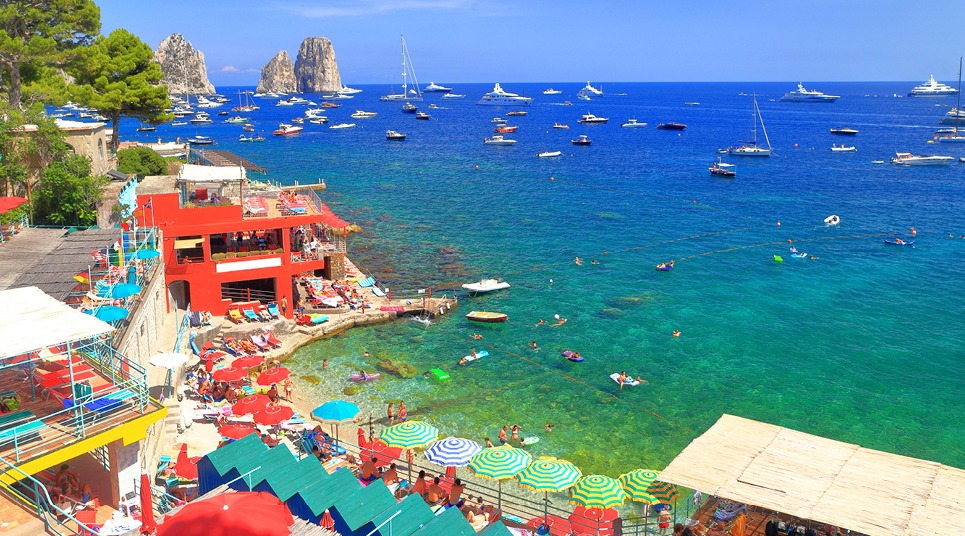 Praia de Marina Piccola, em Capri