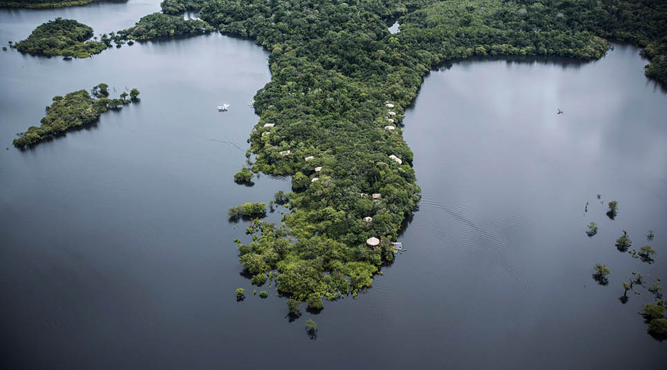 Vista aérea do Juma Amazon Lodge