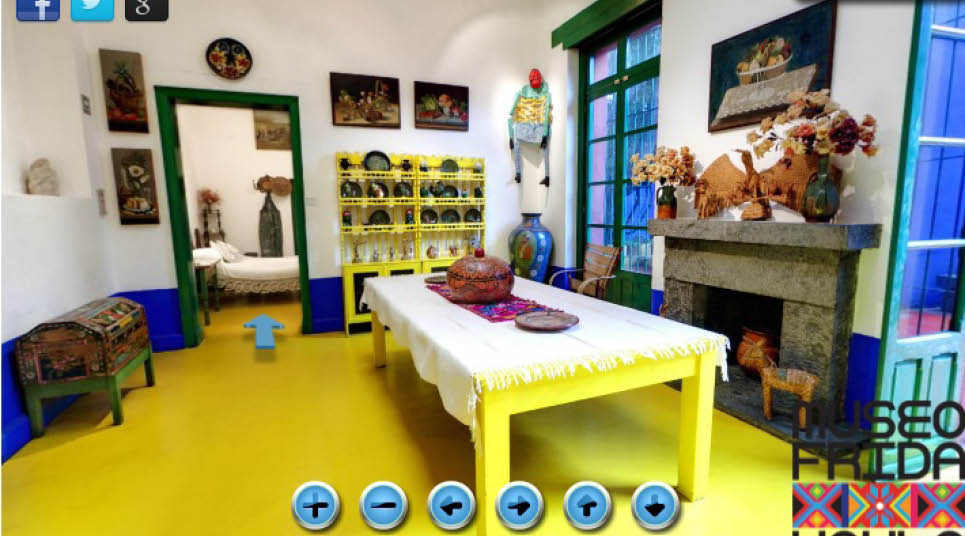 Dá para ver todos os detalhes que compõem a casa de Frida Museu Frida Kahlo, México