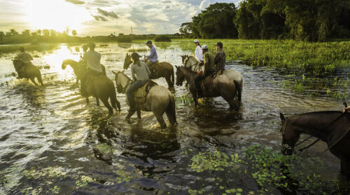 Cavalgada ao pôr do sol