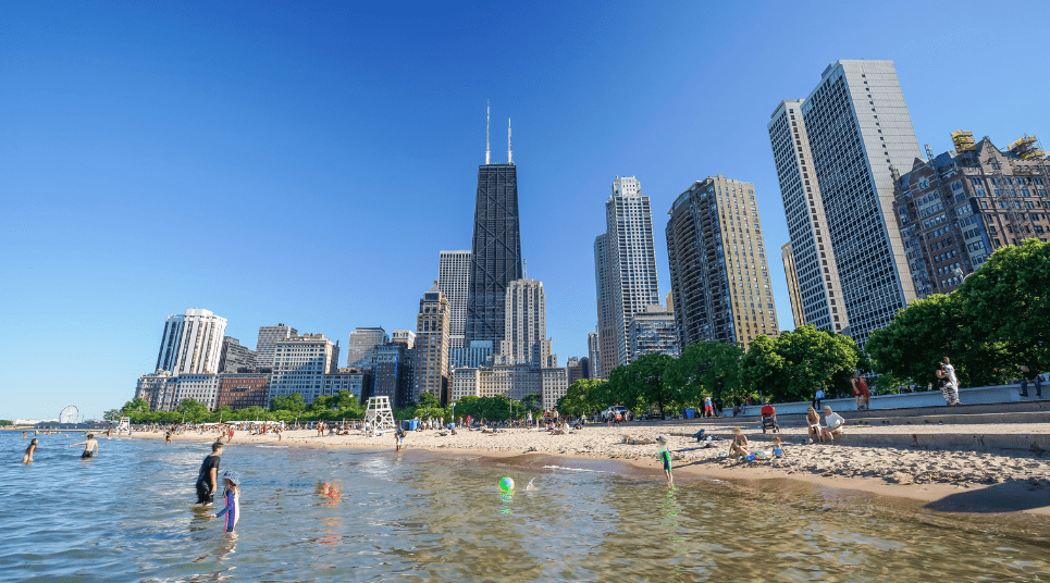 Praia em Chicago