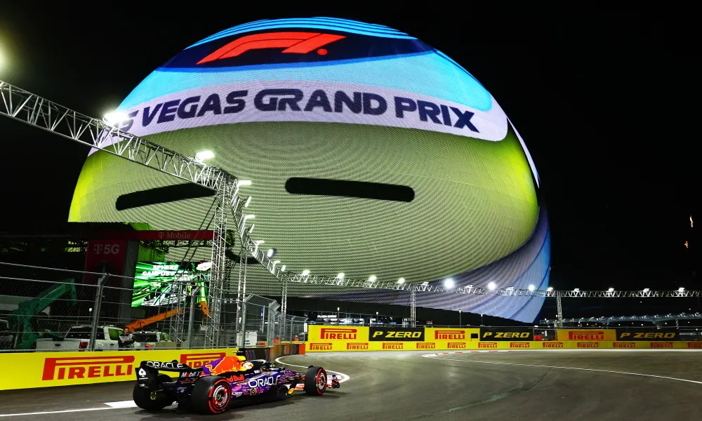 O GP de Las Vegas foi o primeiro evento esportivo transmitido na Sphere (divulgação)