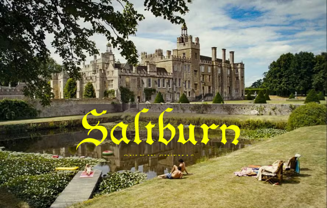 O filme da Amazon Prime Video, Saltburn, trouxe polêmicas mas também cenários incríveis como uma mansão/castelos (divulgação)