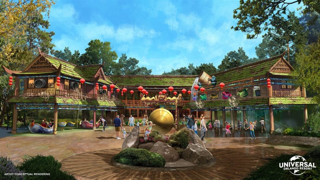 Projeção da área de Kung Fu Panda no parque da Universal Orlando (divulgação)