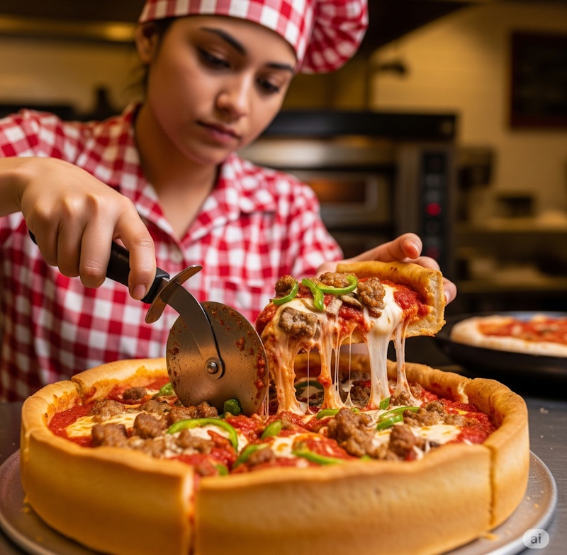 deep-dish pizza