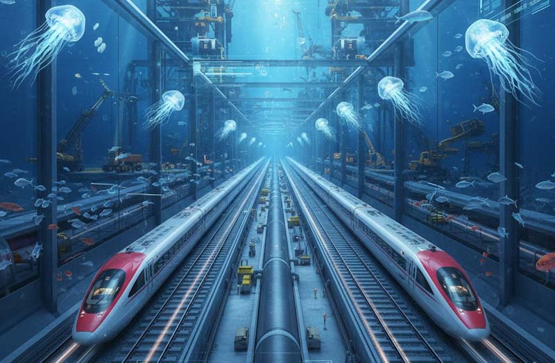 China inicia túnel submarino de alta velocidade