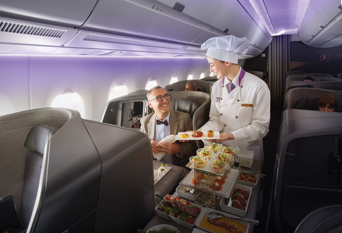 Serviço de bordo premium na classe executiva da Turkish Airlines