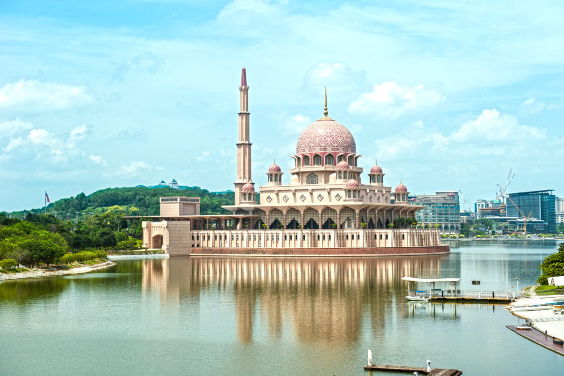 Masjid Putra, mesquita de Putrajaya, Malásia,