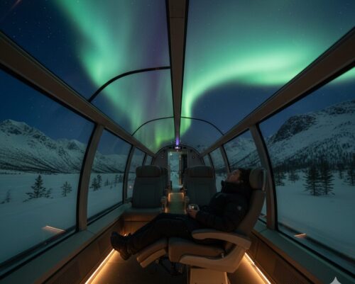 Noruega tem trem panorâmico para observar auroras boreais