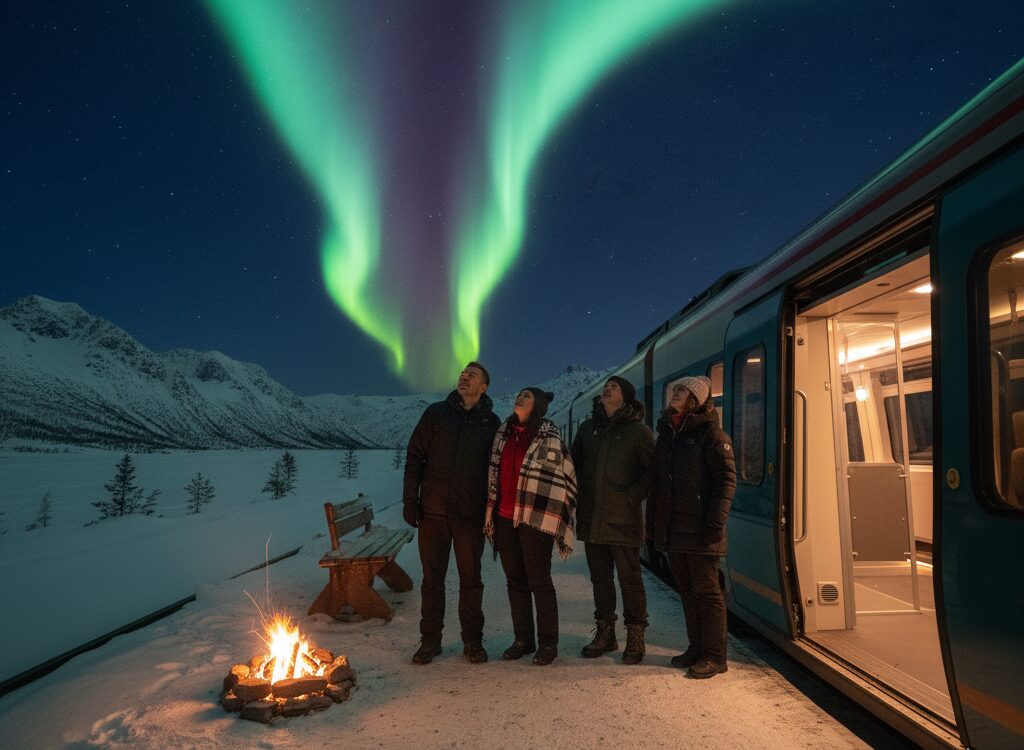 Noruega tem trem panorâmico para observar auroras boreais