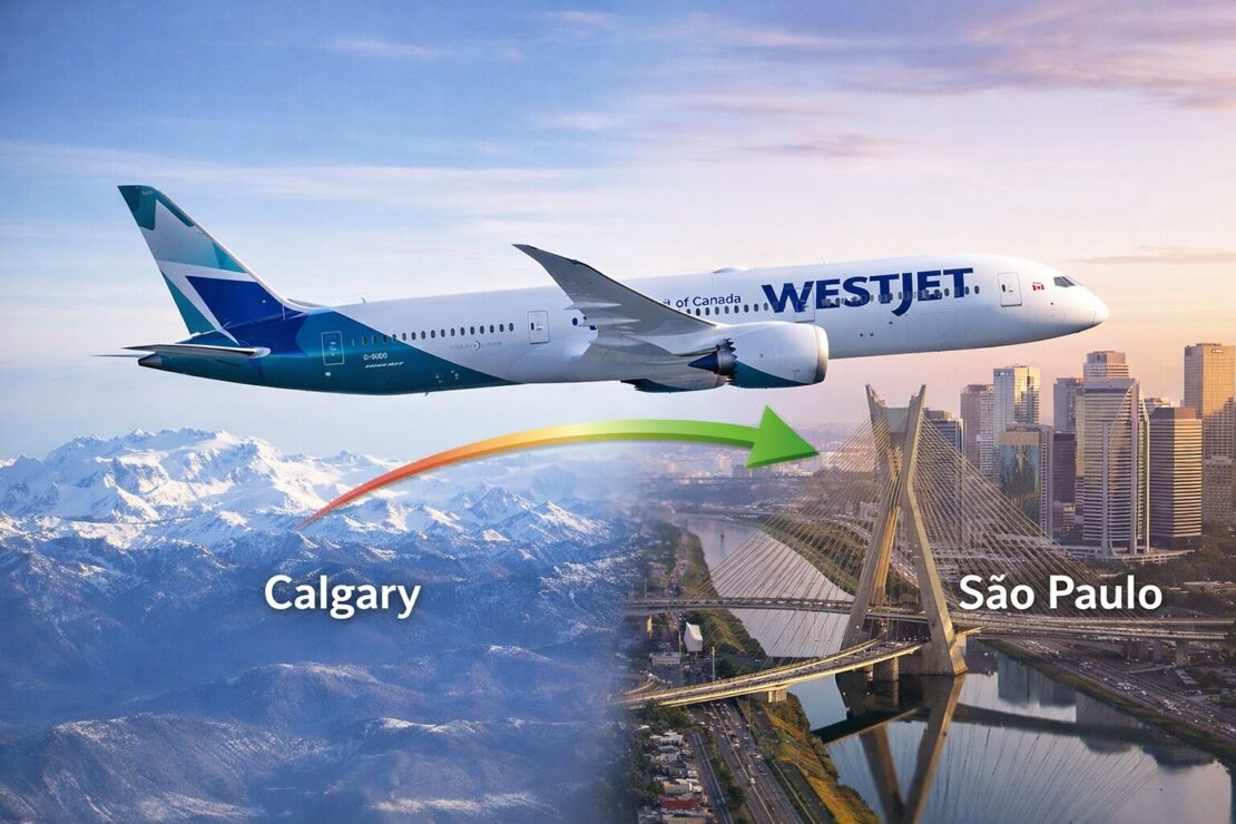 WestJet vai conectar Calgary e São Paulo com voo direto