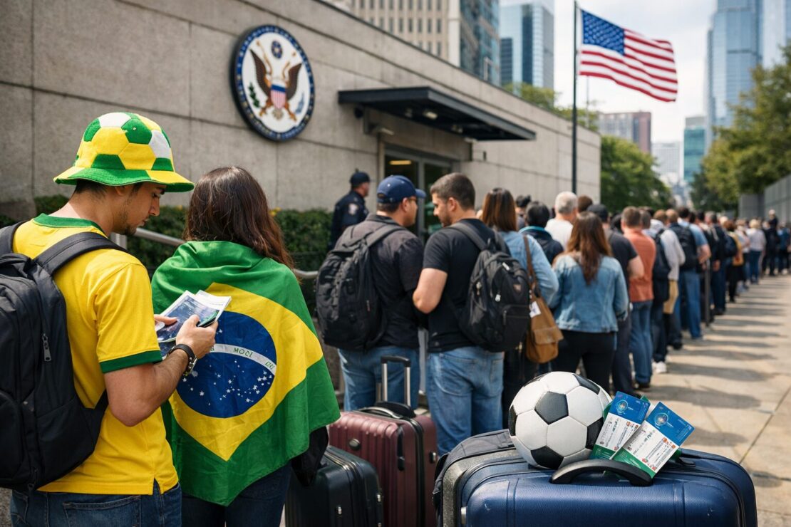 Visto para os EUA: brasileiros correm contra o tempo para a Copa