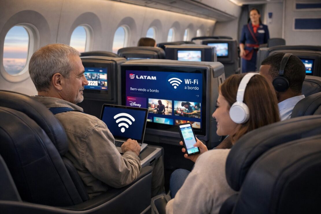 LATAM estreia Wi-Fi em voos longos internacionais