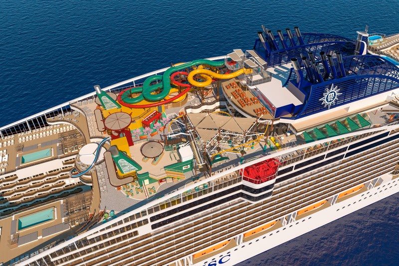 MSC World Asia estreia áreas aquáticas inéditas imersivas