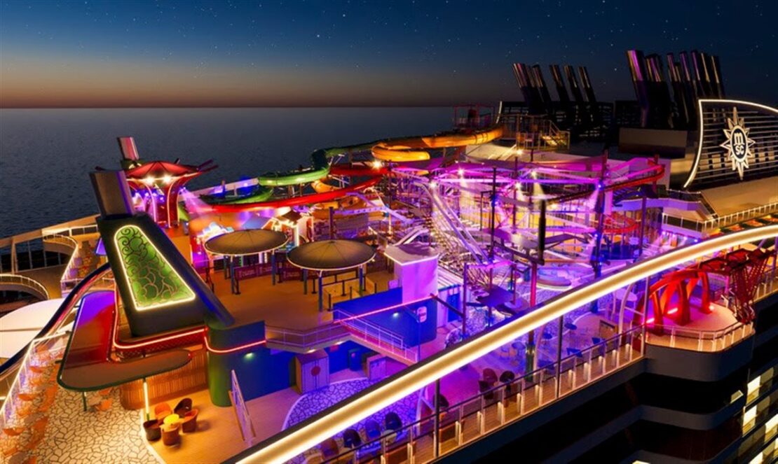 MSC World Asia estreia áreas aquáticas inéditas imersivas