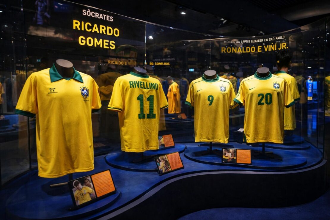 Museu do Futebol: exposição mostra camisas históricas da seleção
